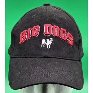 Vintage Big Dogs 90s Hat Embroidered Logo Strapback Black Iconic St. Bernard